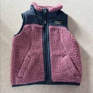 L.L. Bean Pink and Black Fleece Vest